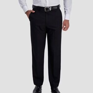 Haggar H26 Mens Premium Stretch Dress Pants Black 42x32 Classic Fit HD00928